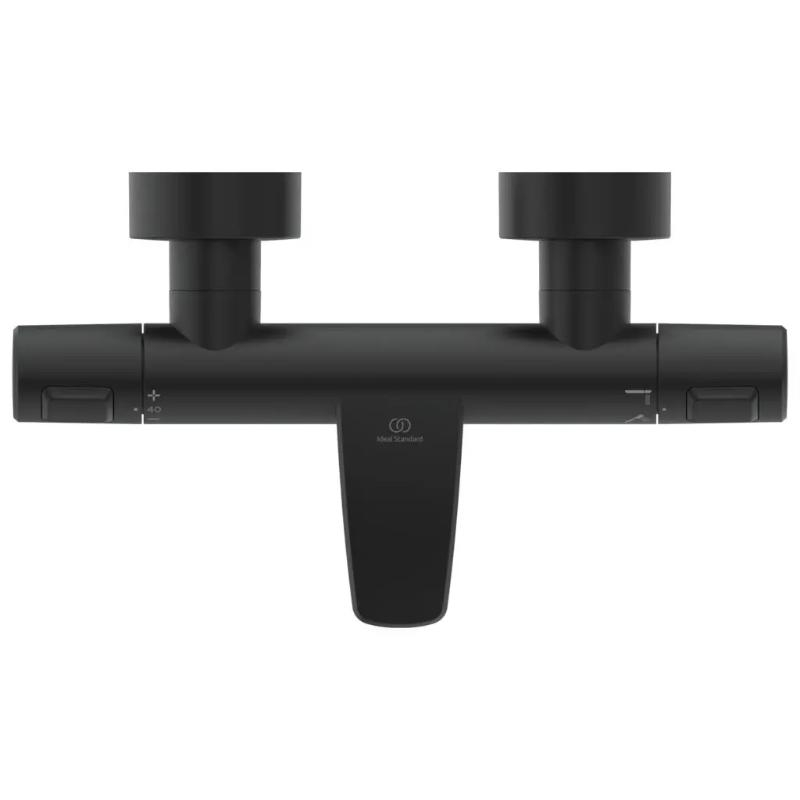 Baterie cadă-duș termostatată Ideal Standard, Ceratherm T25 Cool Body, negru mat